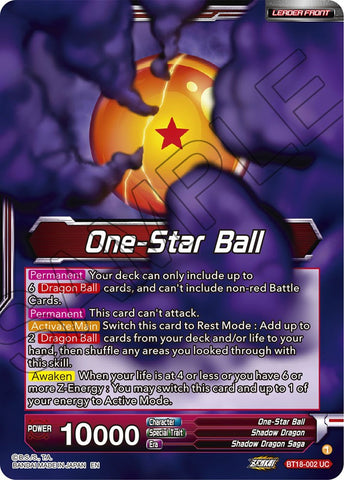 One-Star Ball // Syn Shenron, Despair Made Manifest (BT18-002) [Promociones preliminares de Dawn of the Z-Legends] 