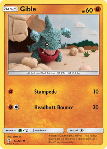 Gible (112/236) [Sun & Moon: Unified Minds] (Glossy Misprint)