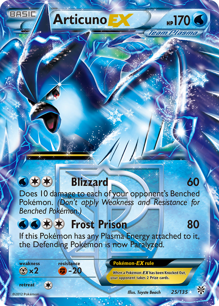 Articuno EX (25/135) [Noir et blanc : Tempête de plasma] 