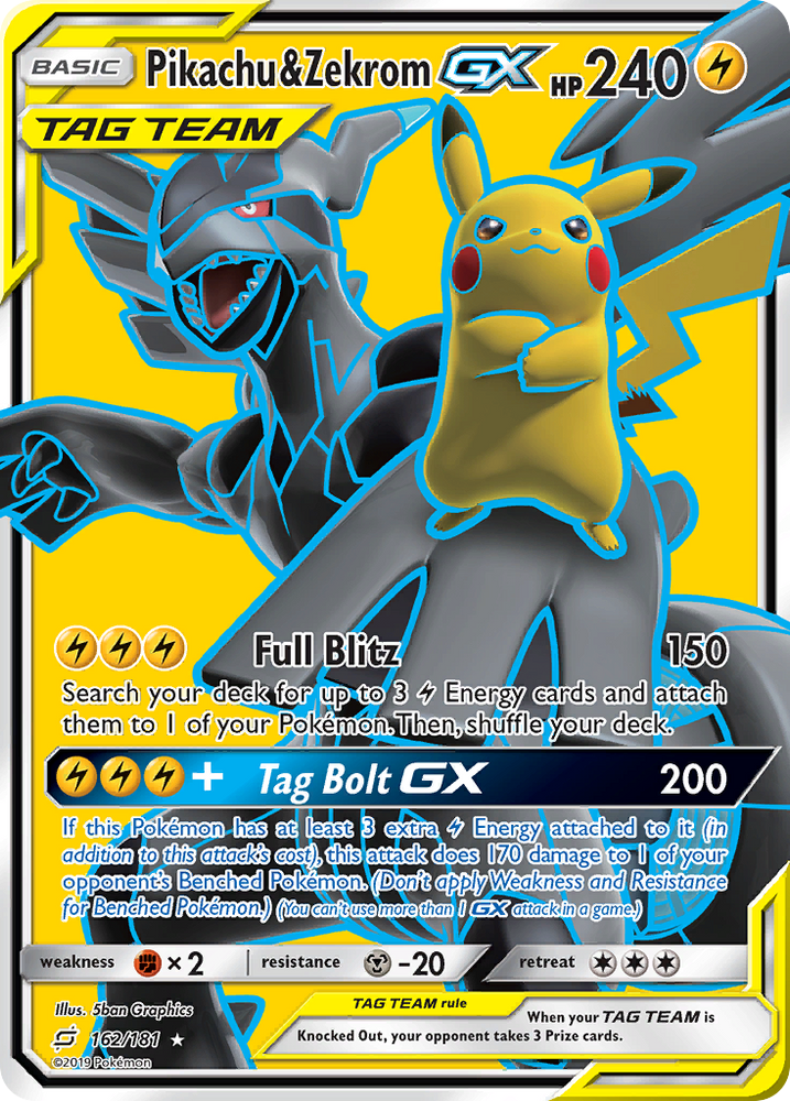 Pikachu &amp; Zekrom GX (162/181) [Soleil et Lune : Faites équipe] 