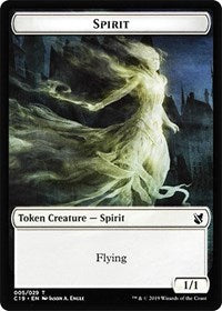 Spirit // Human Double-sided Token [Commander 2019 Tokens]