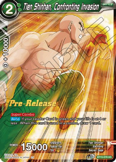 Tien Shinhan, Confronting Invasion (BT15-078) [Promociones de presentación de Saiyan Showdown] 