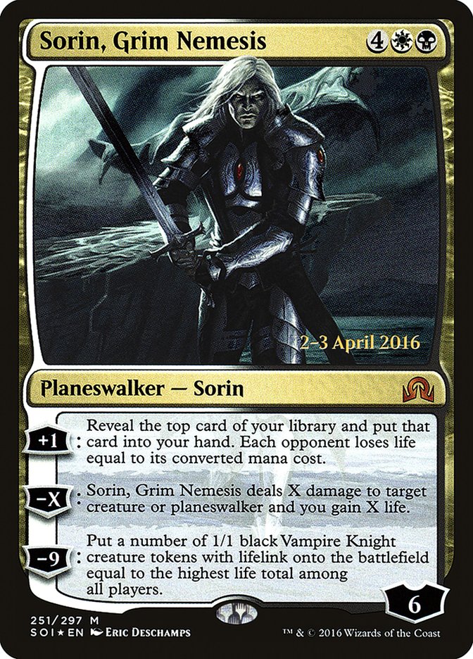 Sorin, Grim Nemesis (Prelanzamiento) [Shadows over Innistrad Prerelease Promos] 