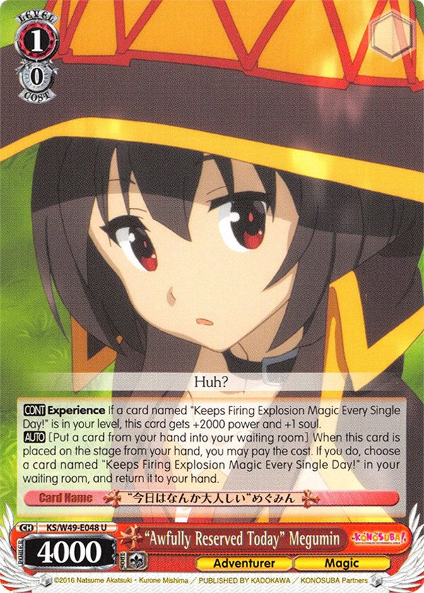 "Awfully Reserved Today" Megumin (KS/W49-E048 U) [KonoSuba]