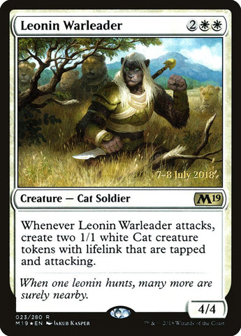 Leonin Warleader  (Prerelease) [Core Set 2019 Prerelease Promos]