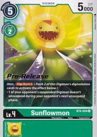 Sunflowmon [BT4-054] [Promotions de pré-sortie Great Legend] 