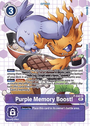 ¡Potenciador de memoria púrpura! [P-040] (Paquete de Promoción de Caja - Próxima Aventura) [Tarjetas Promocionales]