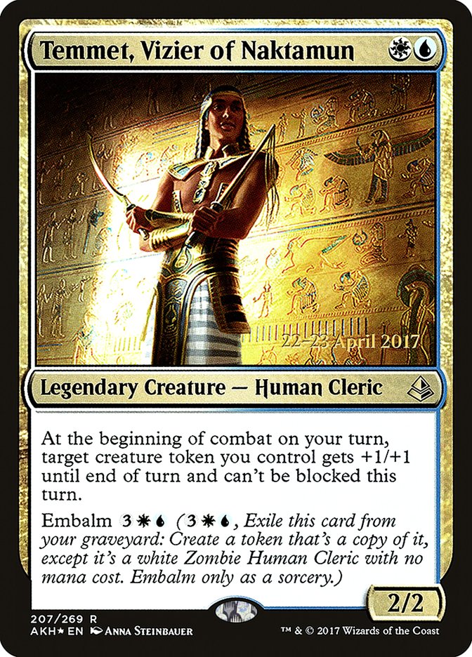 Temmet, Vizier of Naktamun  (Prerelease) [Amonkhet Prerelease Promos]