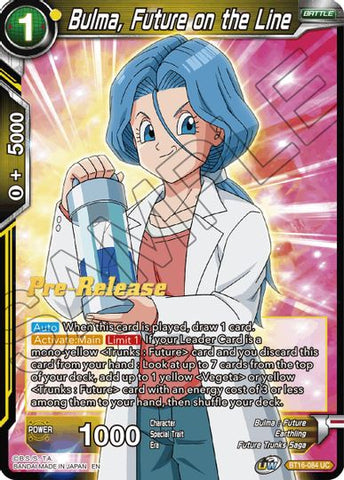 Bulma, Future on the Line (BT16-084) [Realm of the Gods Prerelease Promos]
