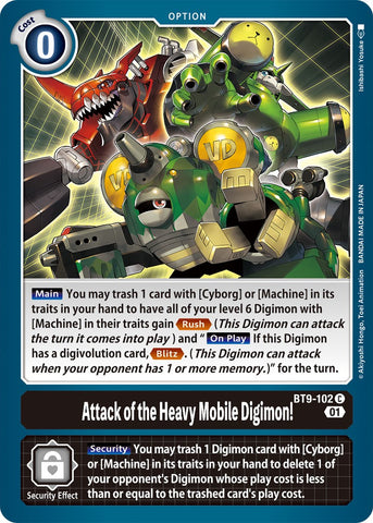 ¡El ataque de los Digimon Móviles Pesados! [BT9-102] [Registro X] 
