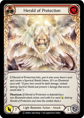 Herald of Protection (Red) [U-MON014-RF] Unlimited Rainbow Foil