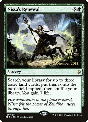 Nissa's Renewal  (Prerelease) [Battle for Zendikar Prerelease Promos]