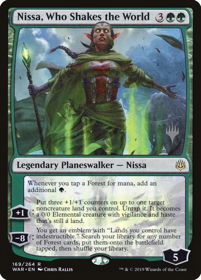 Nissa, qui secoue le monde (pack promotionnel) [War of the Spark Promos] 