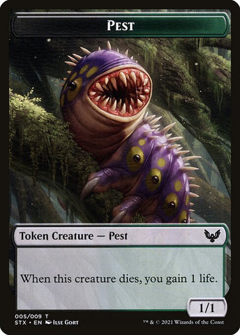 Pest Token [Strixhaven: School of Mages Tokens (Japanese)]