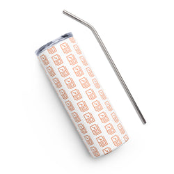 "Card Icon" (Orange) Stainless steel tumbler